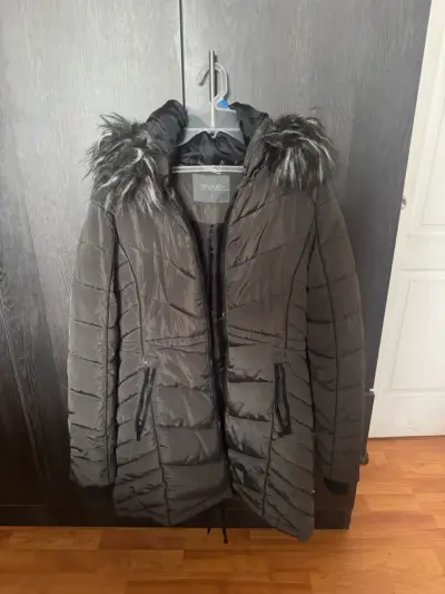 Parka Wados gris con capucha de piel sintética - miniatura 1