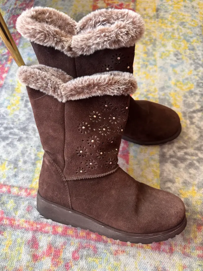 Botas de invierno marrones con forro de peluche - 2
