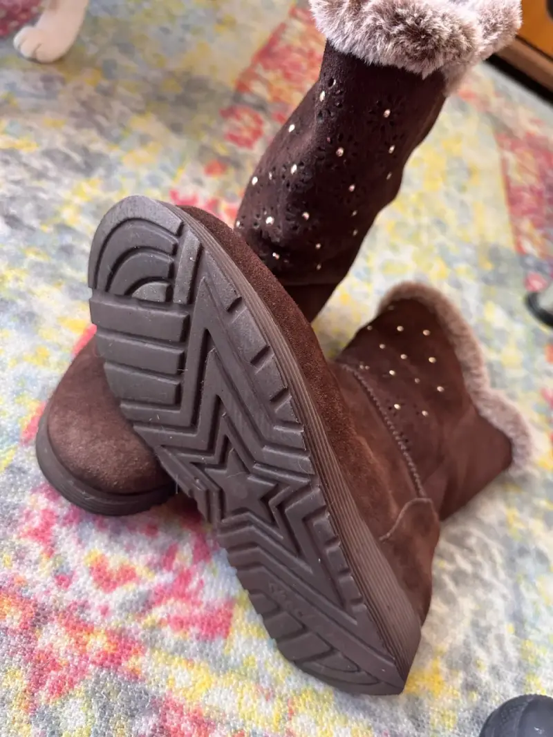 Botas de invierno marrones con forro de peluche - 3