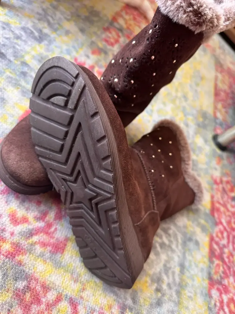 Botas de invierno marrones con forro de peluche - 4
