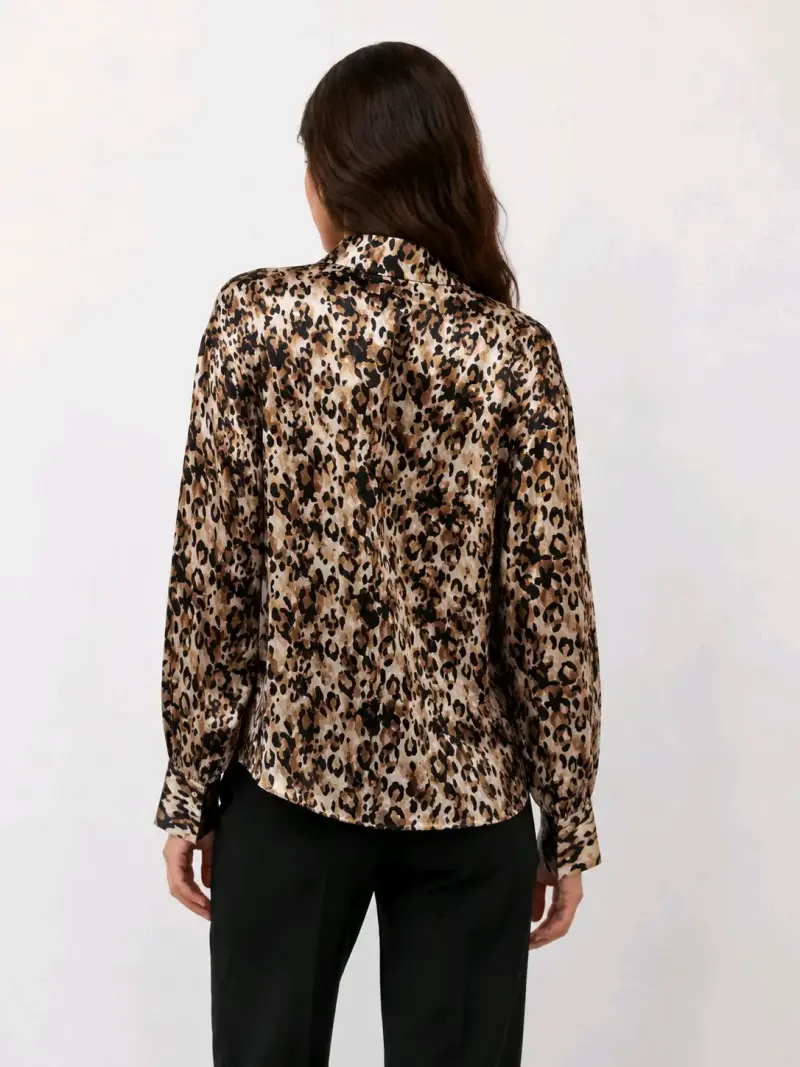Blusa Zara-estampado animal print con lazo - 3
