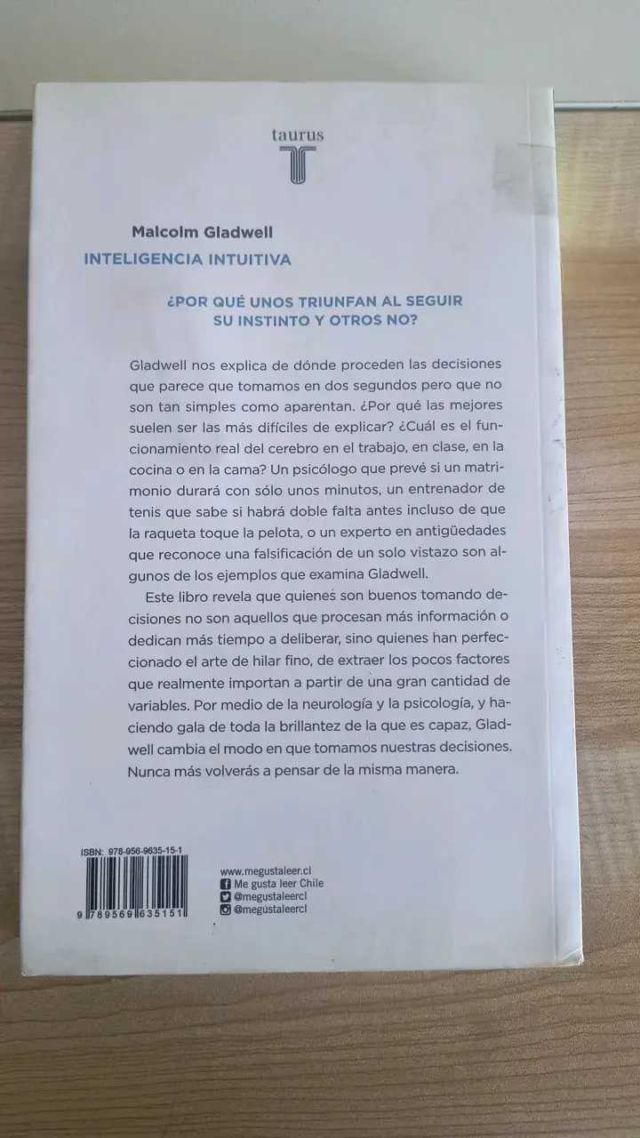 Libro 'Inteligencia Intuitiva' de Malcolm Gladwell - 2