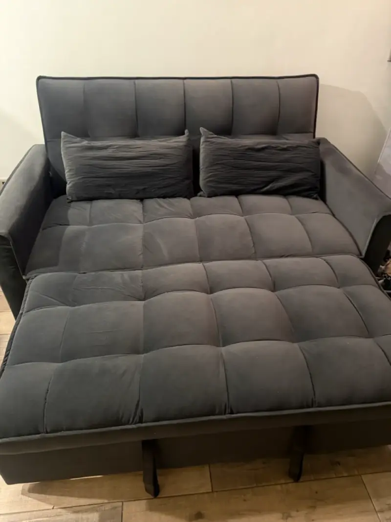 Sofá cama gris moderno y cómodo - 2
