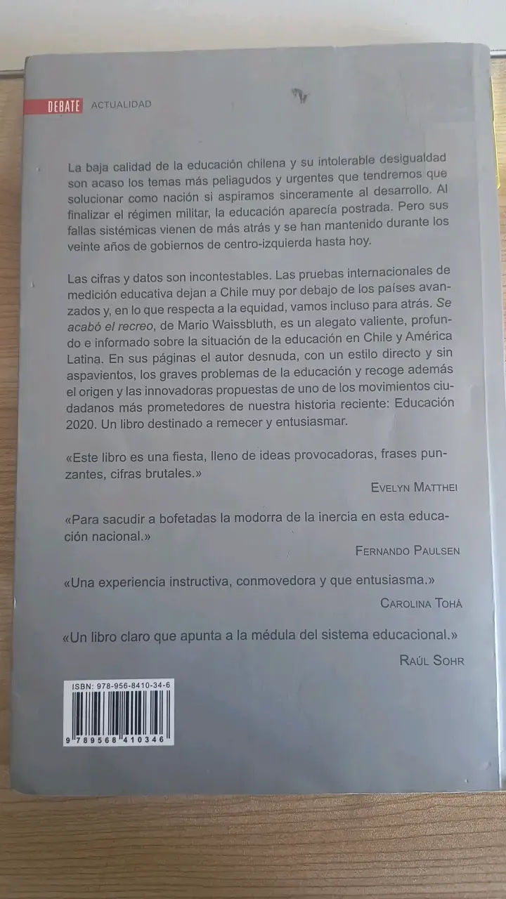Libro 'Se acabó el recreo' de Mario Waissbluth - 2