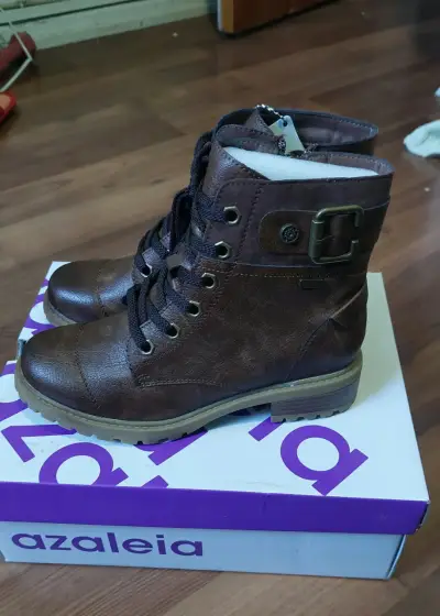 Botines de cuero marrón Azaleia - miniatura 1