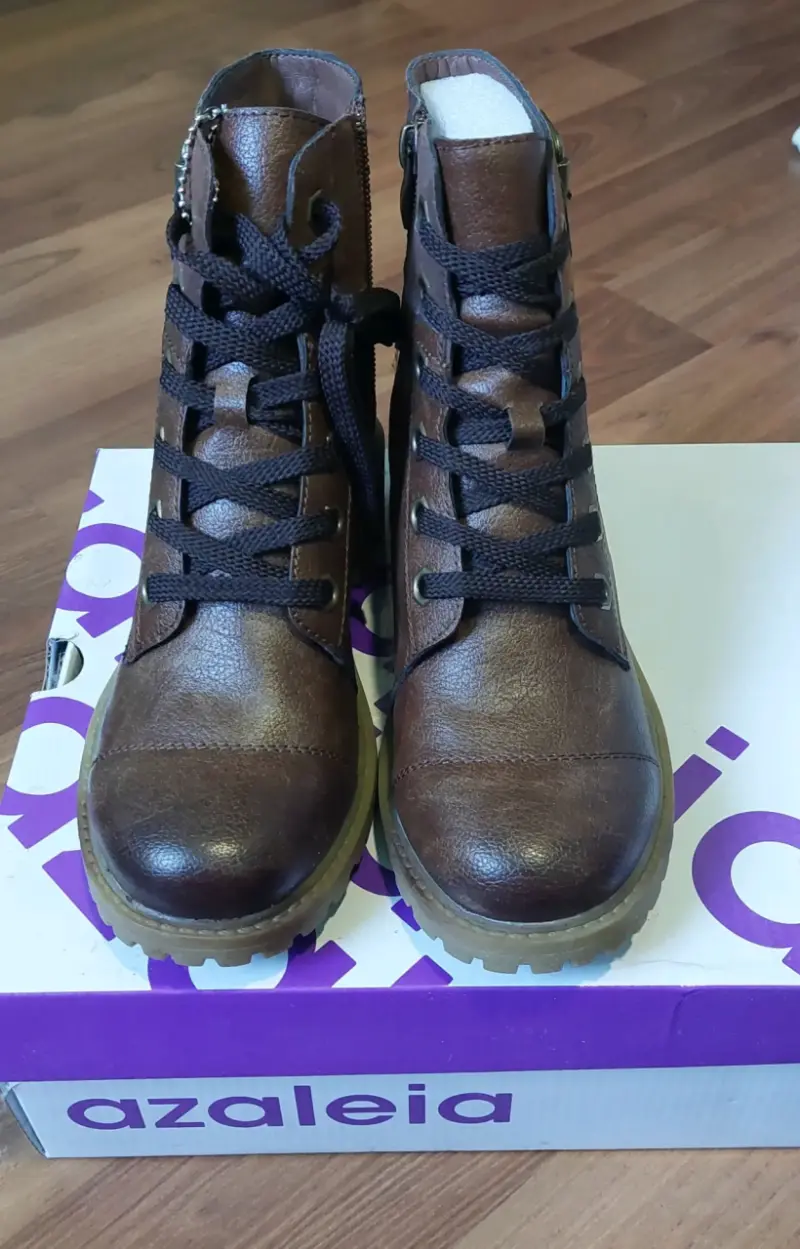 Botines de cuero marrón Azaleia - 2