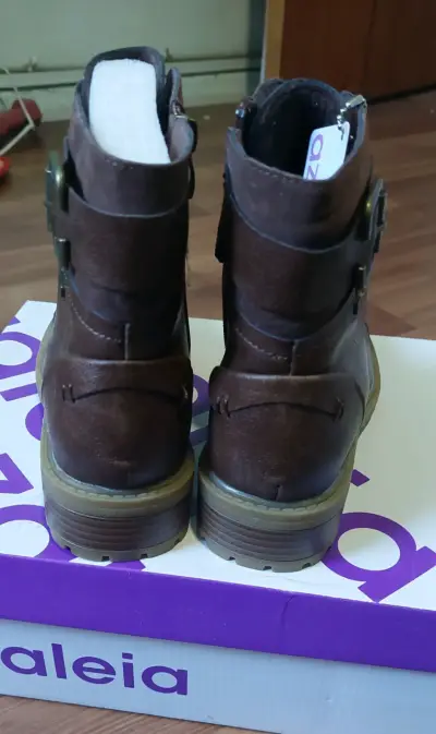 Botines de cuero marrón Azaleia - miniatura 3