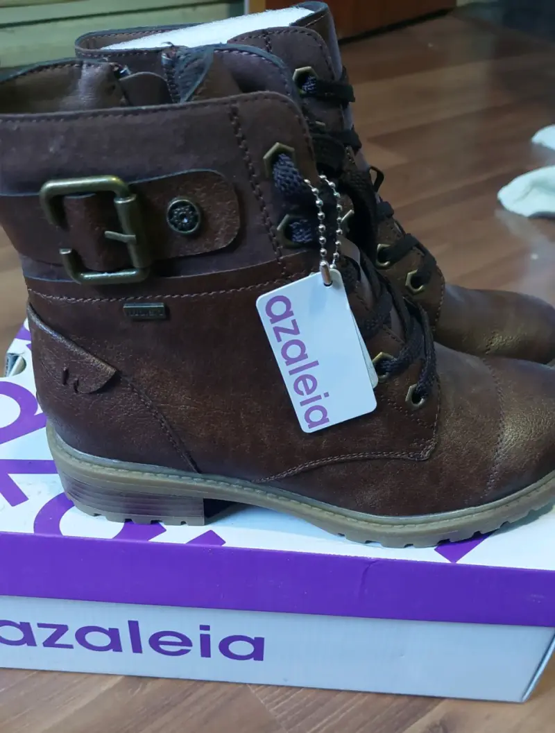 Botines de cuero marrón Azaleia - 5