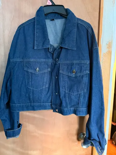 Chaqueta de mezclilla azul para mujer - miniatura 1