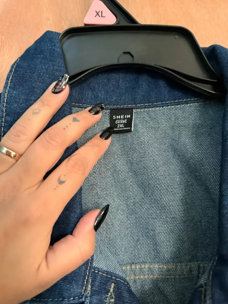 Chaqueta de mezclilla azul para mujer - 2