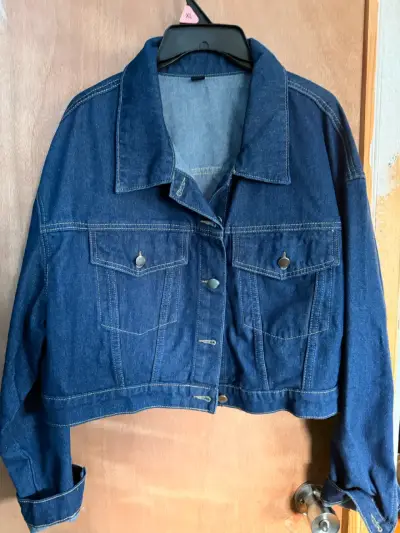 Chaqueta de mezclilla azul para mujer - miniatura 3