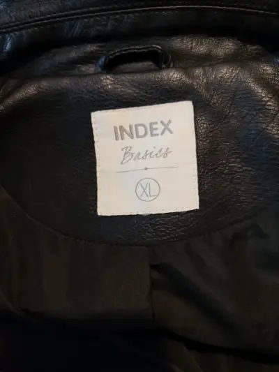 Chaqueta de cuero negra Index para mujer - miniatura 2