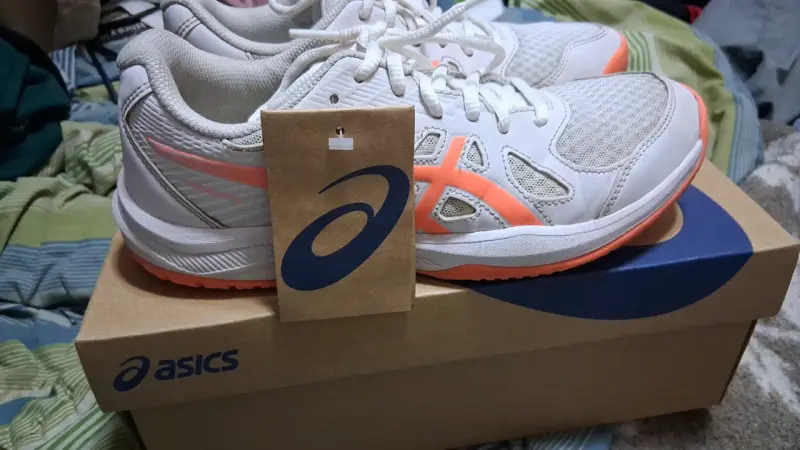 Zapatillas deportivas Asics blancas y naranjas - 3
