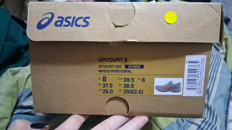 Zapatillas deportivas Asics blancas y naranjas - 6