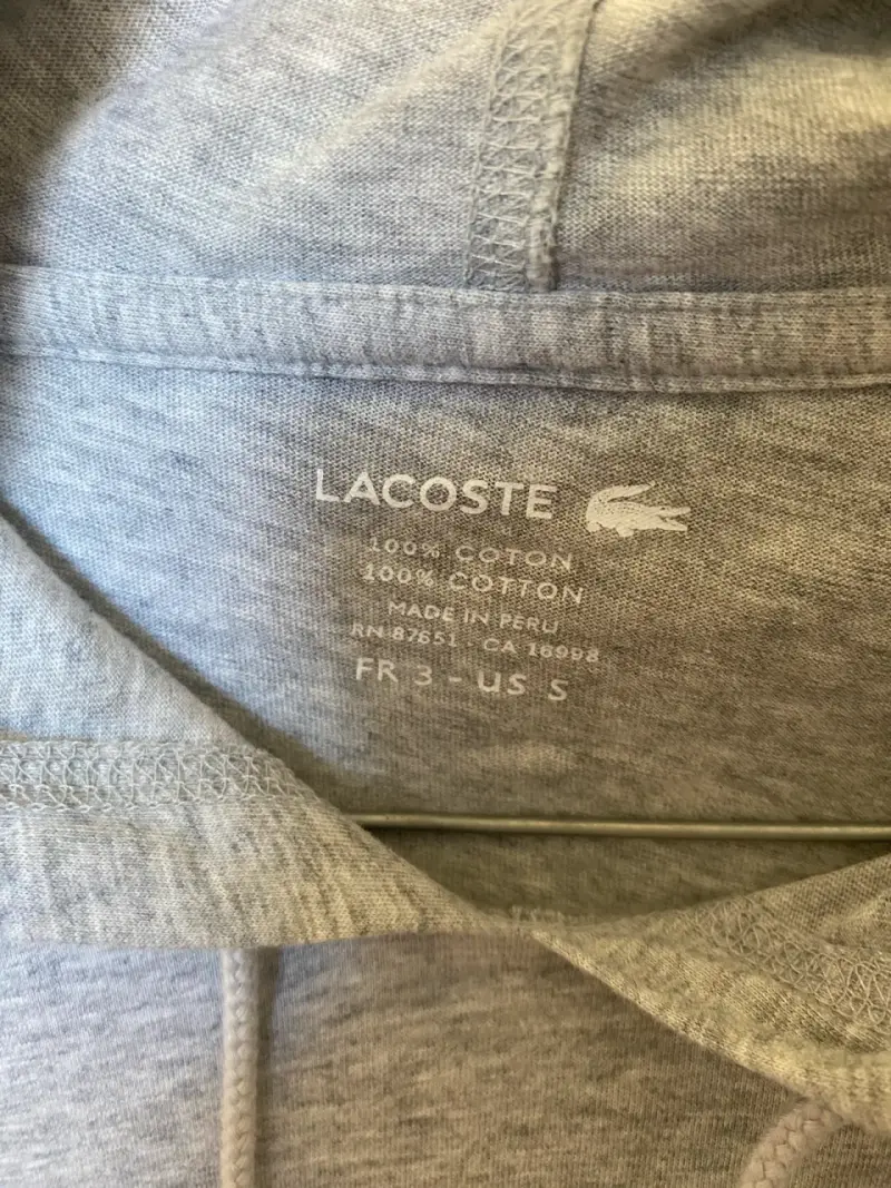 Polerón con capucha Lacoste gris - 2