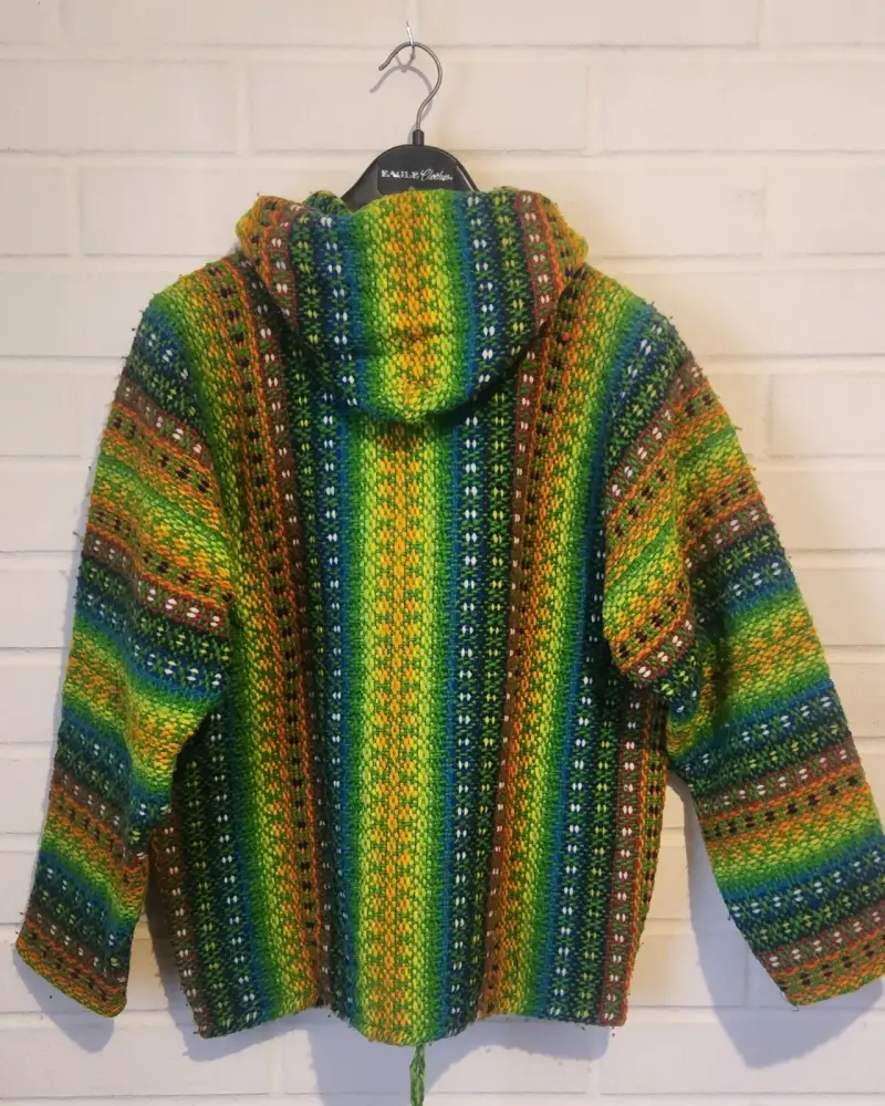 Chaleco artesanal multicolor con capucha - 2
