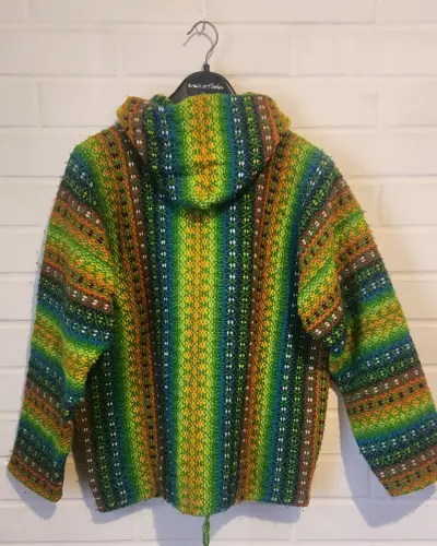 Chaleco artesanal multicolor con capucha - miniatura 2