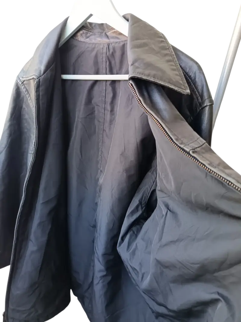 Chaqueta de Cuero Recta Minimalista - 2