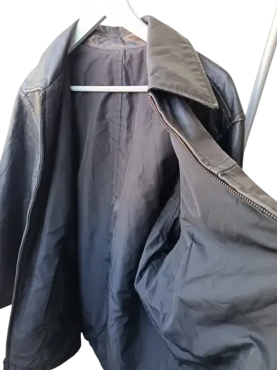 Chaqueta de Cuero Recta Minimalista - miniatura 2