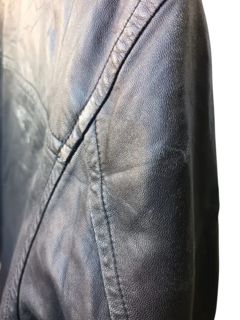 Chaqueta de Cuero Recta Minimalista - 4