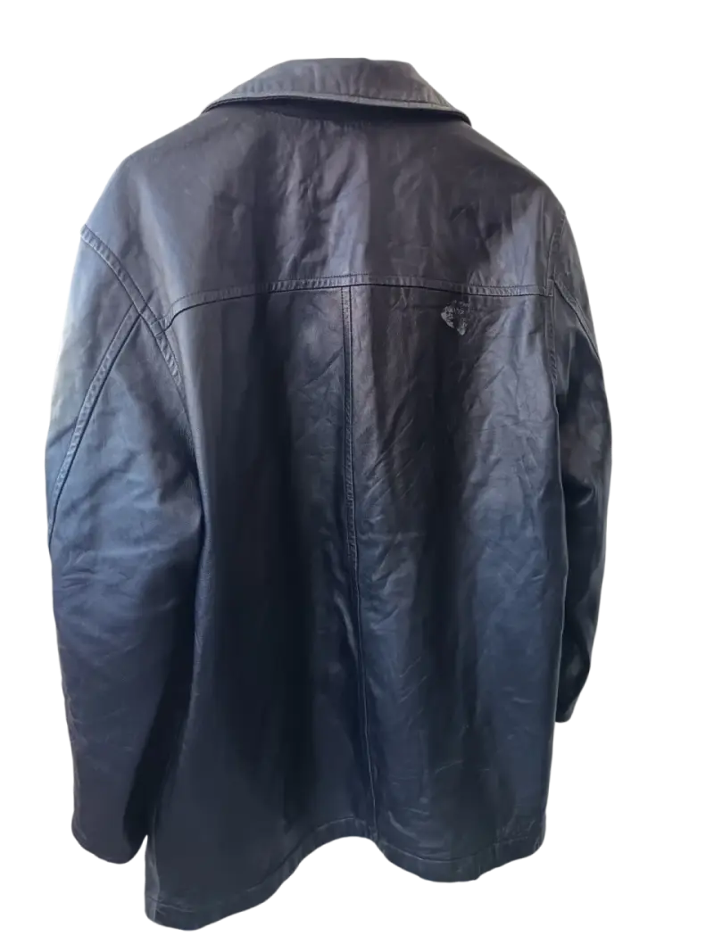Chaqueta de Cuero Recta Minimalista - 5