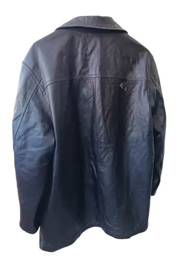 Chaqueta de Cuero Recta Minimalista - miniatura 5