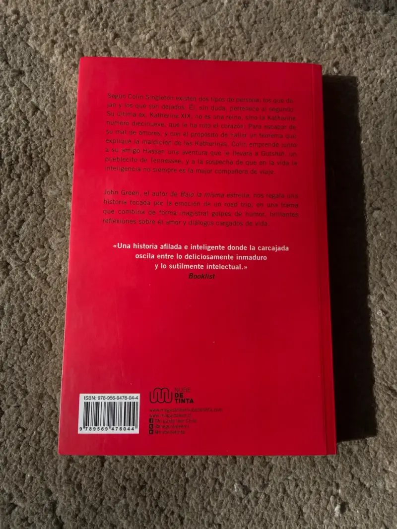 Libro 'El Teorema Katherine' de John Green - 2