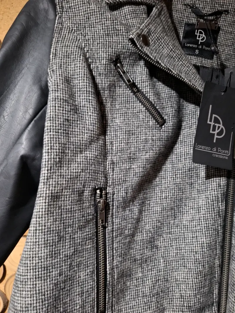 Chaqueta Lorenzo di Ponti gris y negra nueva - 2