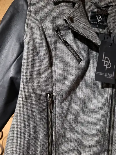 Chaqueta Lorenzo di Ponti gris y negra nueva - miniatura 2