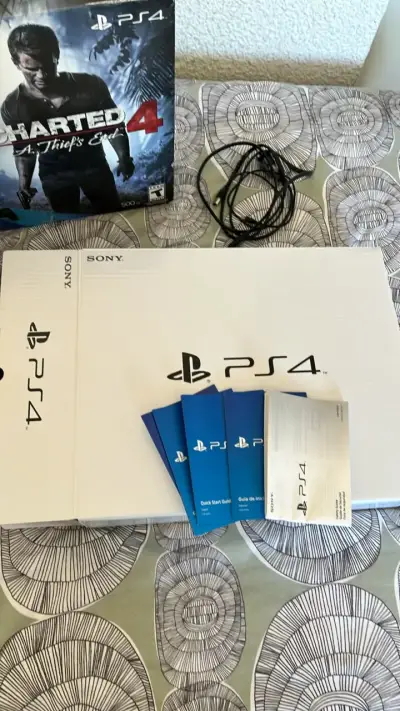 Consola PS4 con juegos y control naranja - miniatura 5
