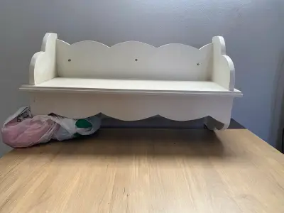 Estante de esquina blanco de madera - miniatura 2