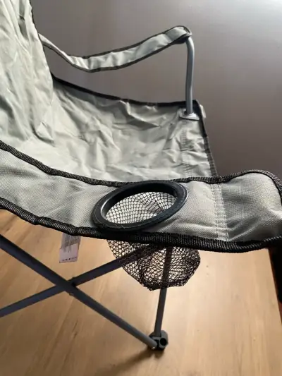 Silla plegable de camping con portavasos - miniatura 1