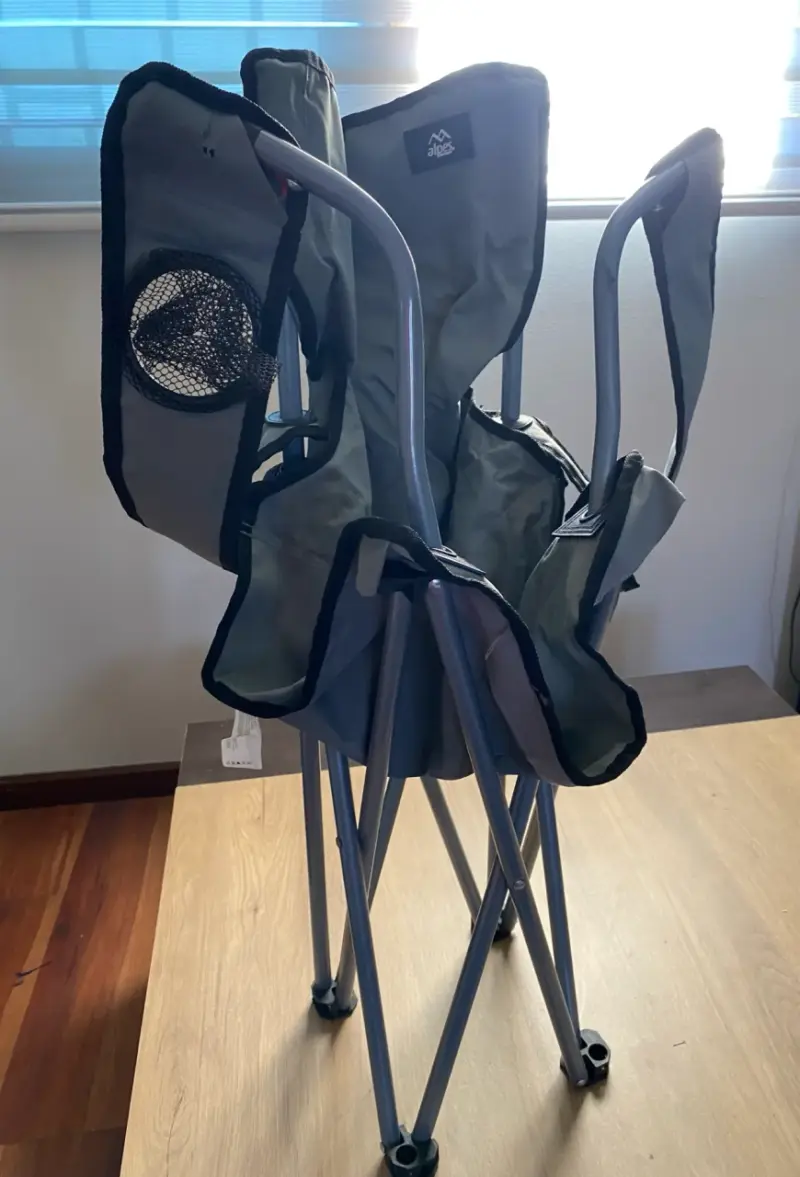 Silla plegable de camping con portavasos - 4
