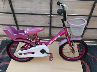 Bicicleta niña rosada con canasto - miniatura 1