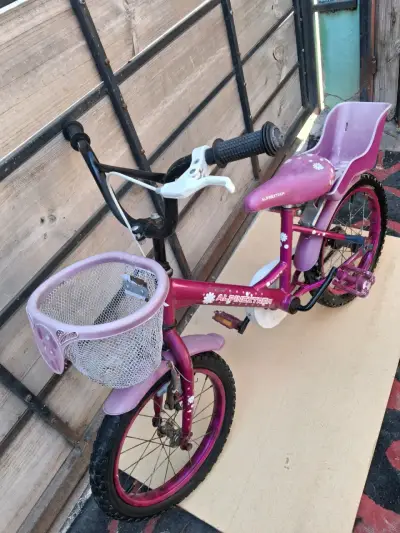 Bicicleta niña rosada con canasto - miniatura 5