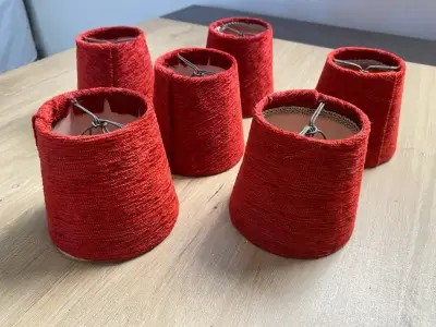 6 Pantallitas de lámpara rojas pequeñas - miniatura 2