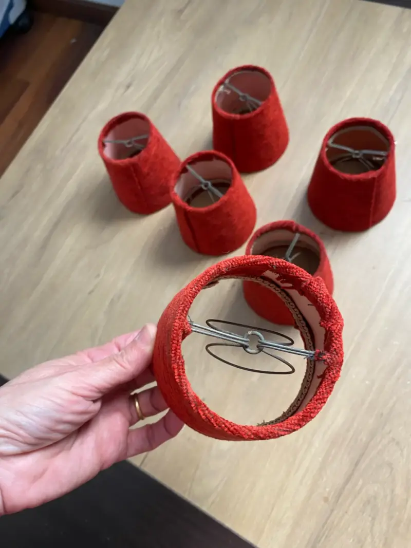 6 Pantallitas de lámpara rojas pequeñas - 3