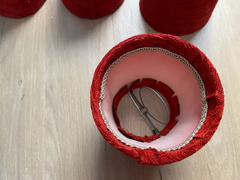 6 Pantallitas de lámpara rojas pequeñas - 4