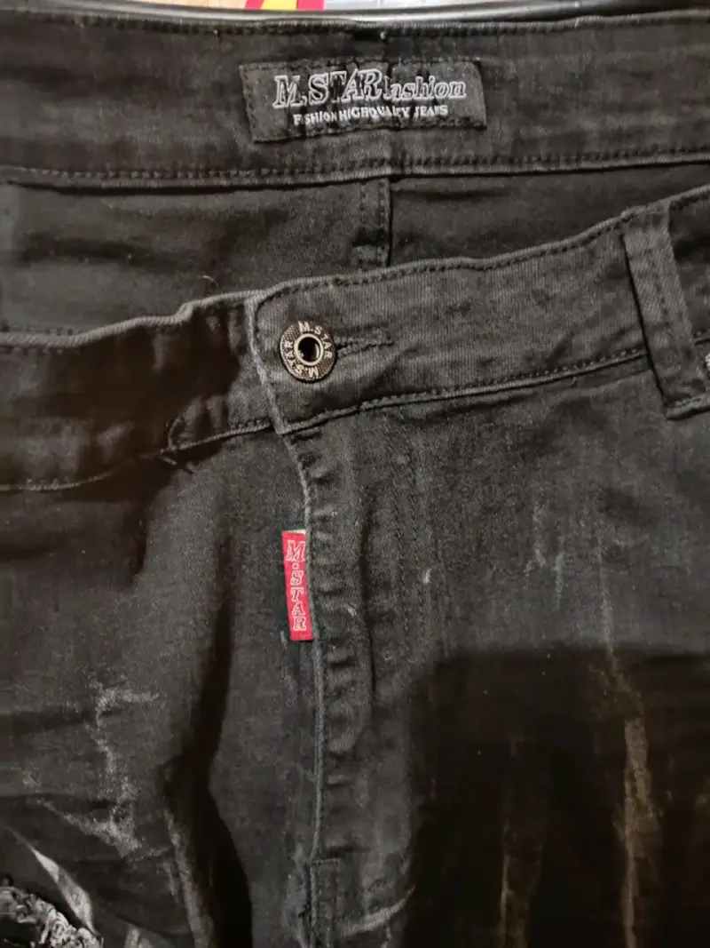 Jeans negros desgastados para hombre - 4