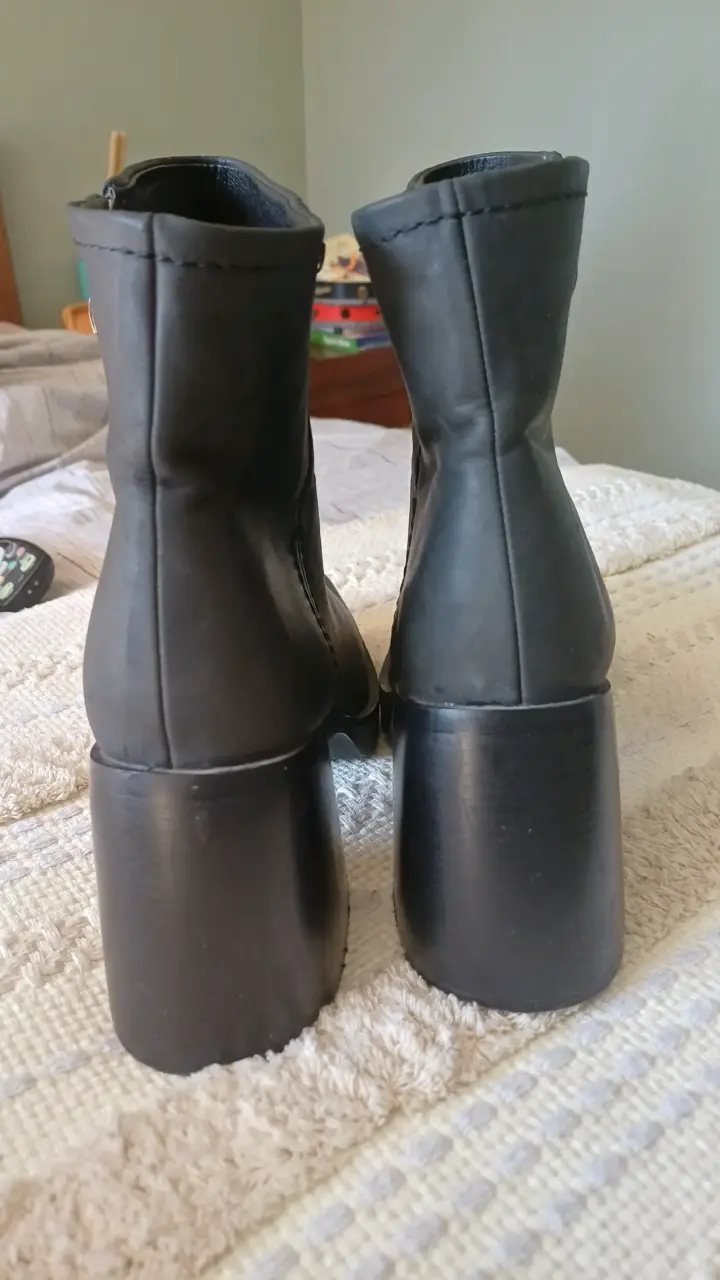 Botines de cuero negro para mujer - 3