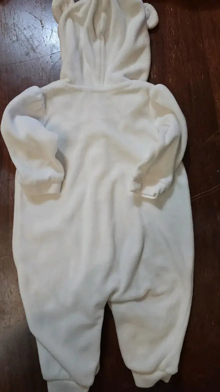 Enterito de bebé polar blanco con capucha - 4