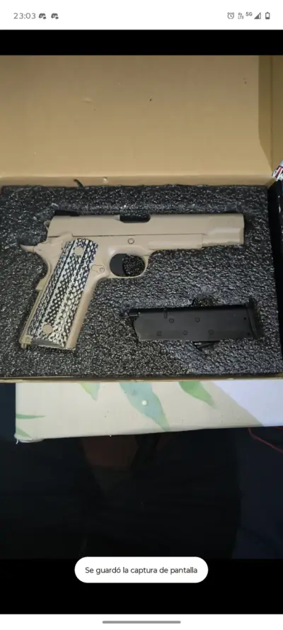 M1911 Airsoft, + 1 mag + GAS (Un poco usado) - miniatura 1