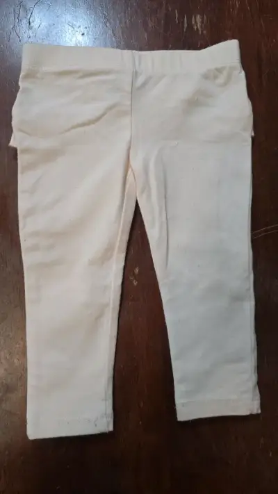 Leggings de bebé color crema - miniatura 1