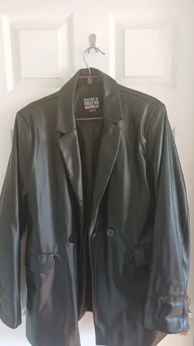 Blazer de cuero sintético negro Rolly Go - miniatura 1