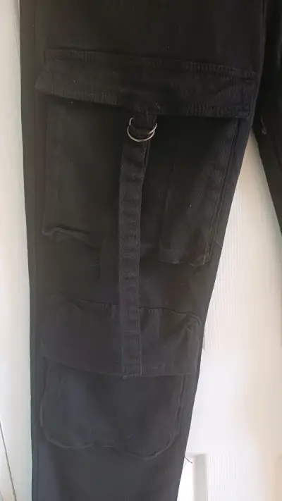 Pantalones cargo negros Menina Jeans - miniatura 2