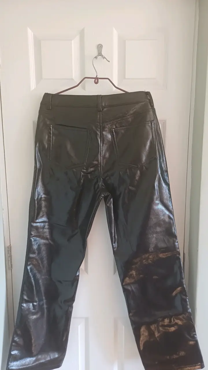 Pantalones de cuero sintético negros - 3