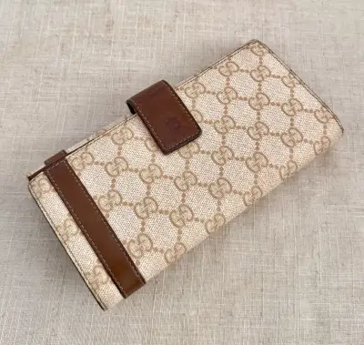 Gucci billetera beige con monograma - miniatura 3