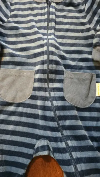 Pijama de bebé a rayas azul tahari - miniatura 3