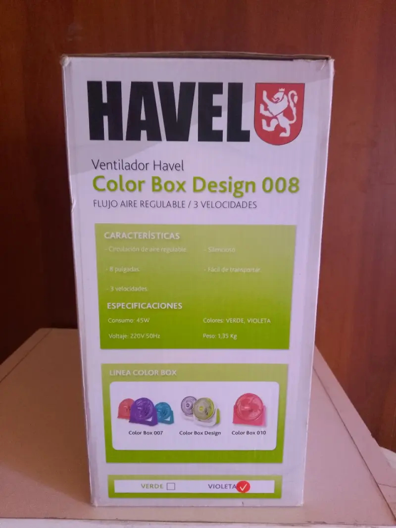 Ventilador portátil Havel blanco y morado - 4