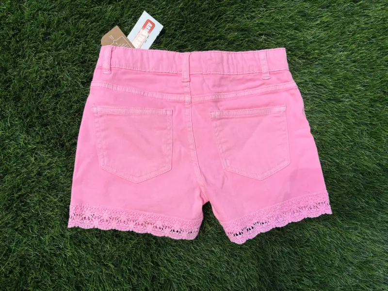 Shorts  de niña,  mezclilla  rosada. - 2